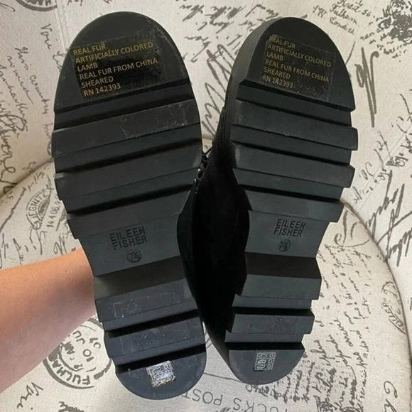 NEW, Eileen Fisher, Calm, Suede Shearling Booties - Picture 11 of 13